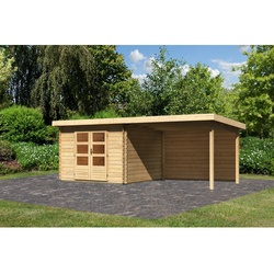 KARIBU Gartenhaus »Bastrup«, Holz, BxHxT: 579 x 220 x 297 cm (Außenmaße inkl. Dachüberstand) - beige