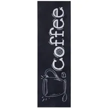 HANSE HOME "Cup Of Coffee", schwarz-weiß (schwarz,weiß), B:50cm H:3mm L:150cm, Polyester, Teppiche, Läufer, Rutschfest, Küchenteppich, Küche, Teppich, Pflegeleicht