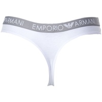 Emporio Armani Damen Bi-Pack Thong Iconic Cotton Unterwäsche, White/Black, M 2er Pack