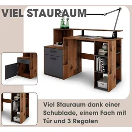 byLIVING Schreibtisch Louis Old-Wood-Optik / Braun