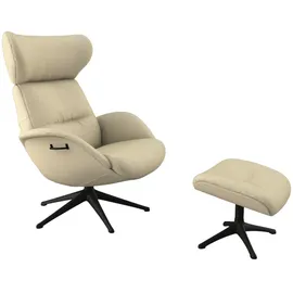 flexlux Relaxsessel More 90 x 107 x 89 cm Beige, drehbar, ergonomisch, mit Kopfteil