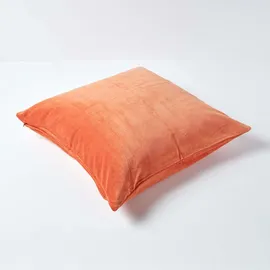 Homescapes Kissenbezug Samt 60 x 60 cm Orange
