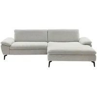 Valdera Ecksofa, Ecru, Textil, 3-Sitzer, Ottomane rechts, L-Form, 295x197 cm, Goldenes M, Typenauswahl, Fußauswahl, Lederauswahl, Stoffauswahl, planbar, seitenverkehrt erhältlich, Hocker Rücken echt, Wohnzimmer, Sofas & Couches, Wohnlandschaften, Ecksofas