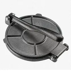 Intirilife Tortillapresse Empanadapresse aus Metall in Schwarz - 18.5 cm Durchmesser - Zum Formen von Teigwaren wie flaches Brot Pizzateig Tortillas