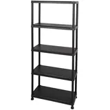 Curver Kunststoffregal 5 Böden 176x75x32 cm schwarz