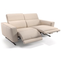 Sofanella 2-Sitzer Leder Alesso, Relaxsofa, Designsofa, Designer Couch, Italienisches Sofa, 2er Sofa beige