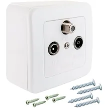 Schwaiger RDS908531 Antennendose SAT, TV, UKW Aufputz Durchgangsdose