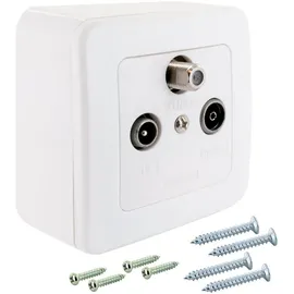 Schwaiger RDS908531 Antennendose SAT, TV, UKW Aufputz Durchgangsdose