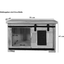 Sam Lowboard TV-Board Truhenschrank Mango massiv vielfarbig 75 x 47 x 50 cm LIBRO