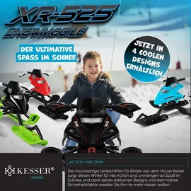 Kesser KESSER® Lenkschlitten mit 2 Fußbremsen Automatisches Zugseil Federung Kufenlenkung Bob Kinderschlitten Rodel Schlitten Skiboblenkschlitten