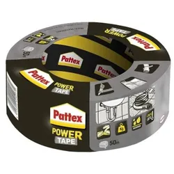 Pattex Power Tape, extra starkes Gewebeband silber, 50m x 50mm, 1667263