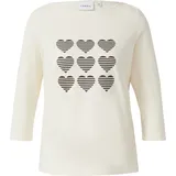 Comma, T-Shirt mit 3/4-Ärmeln und Print - creme - 40