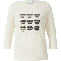 Comma, T-Shirt mit 3/4-Ärmeln und Print - creme - 40