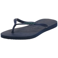 Havaianas Damen Slim Logo Metallic Flip Flops, Marineblau, Marineblau, 33/34 EU