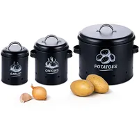 Relaxdays Zwiebeltopf schwarz 3er Set