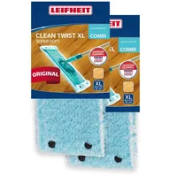 Leifheit Wischbezug CLEAN TWIST XL/Combi XL super soft 2er weiß türkis 49,5x14,0x1,0cm | Gr.: onesize