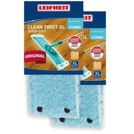Leifheit Wischbezug CLEAN TWIST XL/Combi XL super soft 2er weiß türkis 49,5x14,0x1,0cm | Gr.: onesize