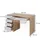Vicco Schreibtisch Sherry, Sonoma/Weiß, 55 x 120 cm mit Schubladen, Vicco