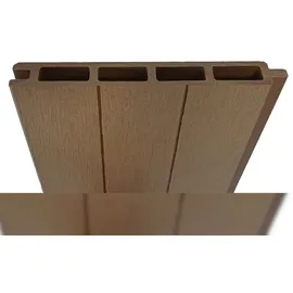Mendler WPC-Sichtschutz Sarthe, Windschutz Zaun, WPC-Pfosten Erweiterungselement, 1,88m teak