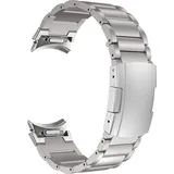 MaKTech Titanium Armband,Metall-Armband mit Nahtlosem Stecker,für Samsung Galaxy Watch 7 FE 6 5 4,40/42/43/44/45/46/47mm (Silber)