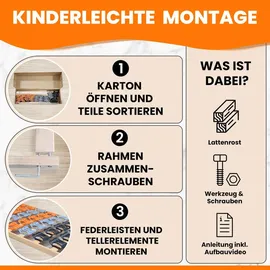 Coemo Tellerlattenrost CubiFlex 120x200 cm Lattenrost starr Tellerrahmen zur Selbstmontage