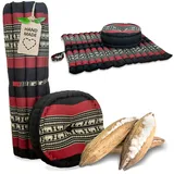 livasia Meditationskissen Yogakissen Set XL - Zafu Ø 38x15cm / Matte 75x75x4,5cm, Kapok, vegan, handgefertigt schwarz