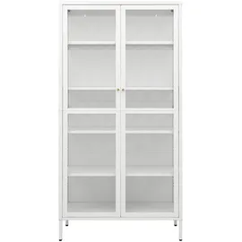 vidaXL Vitrine Weiß 90x40x180 cm Stahl und Gehärtetes Glas