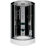 AcquaVapore Dampfdusche Duschtempel Sauna Dusche Duschkabine D46-53T3-EC 90x90 cm, Mit 2k Scheiben Versiegelung