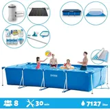 Intex Pool mit rechteckigem Rahmen 450 x 220 x 84 cm mit Zubehör – 2827397 Blau No Size