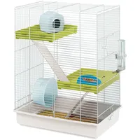 Ferplast Hamsterkäfig, Nagerkäfig Hamster TRIS, Kleintierkäfig, 3 Etagen mit Rampen Hamsterzubehör inklusive, 46 x 29 x 58 cm