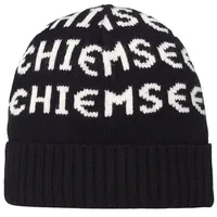 Chiemsee Mütze mit Logo-Muster Schwarz Einheitsgröße