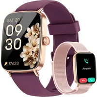 Smartwatch Damen mit Telefonfunktion,1.85" HD Uhren Damen mit Herzfrequenz Schlafmonitor SpO2 Schrittzähler,110+Sportmodi Fitnessuhr,IP68 wasserdi...