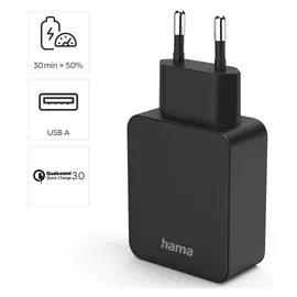 Hama Schnellladegerät USB-A 19,5 W Schwarz