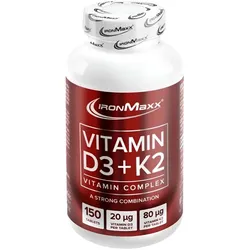 IronMaxx Vitamin D3 + K2 Kapseln für Muskeln und Gelenke 150 TABL