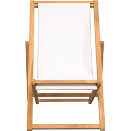 vidaXL Liegestuhl Teak 56 x 105 x 96 cm creme