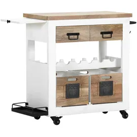 INTERHOME Barwagen 97 x 85 x 43 cm Mangoholz/Schwarz
