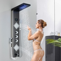 LED Duschpaneel Duschsäule Regendusche Duscharmatur set Massage Dusch Edelstahl