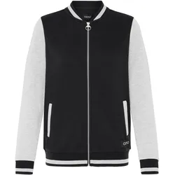 Sweatjacke OXMO "Trainingsjacke OXONANA SWEAT JACKET", Damen, Gr. S, schwarz, Obermaterial: 80% Polyester PES. 20% Baumwolle CO., Sweatjacken Sweatjacke
