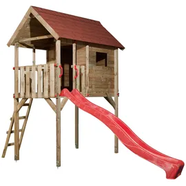 Weka Spielhaus Rocky mit Rutsche rot 815.1324.00.02