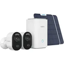 Reolink Hub1 mit 2 Argus Series B350 + Solar Panel 4K 8MP Akku Kamerasystem WLAN Outdoor, Überwachungskamera