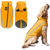 Wasserdichter Hundemantel Winter Warm Dog Jacket, Reflektierende Hundeweste Fleece-Futter Für Kleine Mittelgroße Hunde Mit Gurtloch,Gelb,5XL