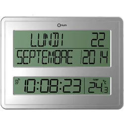 Orium Digitaluhr mit Datenanzeige funkgesteuert grau
