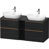 Duravit D-Neo Konsolenwaschtischunterbau wandhängend Eiche Schwarz Matt 1400x550x664 mm - DE4970B041 DE4970B04160000,