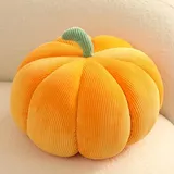 champracer Kürbis Kissen Rundes Kissen Samt Kürbiskissen 3D Plüsch Kürbis Dekokissen Blumenkissen Blumenkissen normales Kissen Wurfkissen Imitation Lammwolle Plüsch Bodenkissen (orange,35cm)