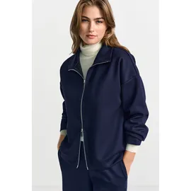 richroyal Sweatjacke RICHROYAL, Damen, Gr. L, midnight blau, Sweatware, Obermaterial: 45% Viskose, 44% Polyester, 11% Elasthan, normal, Sweatjacken Sweatjacke, Tunnelzug-Saum, Stehkragen, regular fit