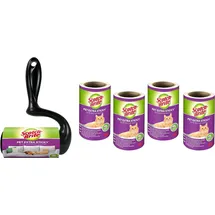 3M Pet Extra Sticky Roller für Tierhaare 48 Blatt + 4 Nachfüllrollen