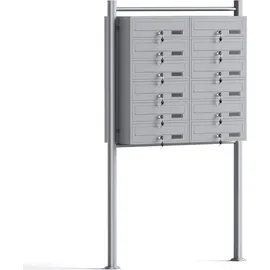 Wiltec 12er Briefkastenanlage Silberfarben