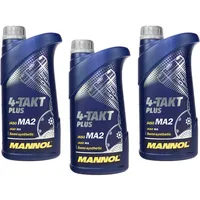 MANNOL 4-Takt Plus API SL SAE 10W-40 teilsynthetisch 3 Liter Motorrad ÖL Motorradöl Roller