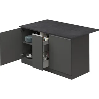 kochstation Kücheninsel »KS-Sole,Kochinsel,Küchenarbeitsblock,Inselküche,Arbeitsinsel«, Breite 155 cm, mit Apothekerauszug, gedämpfte Türen