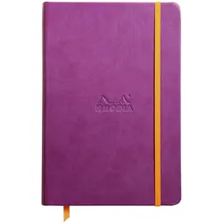 Rhodiarama Notizbuch A5, fester Einband, 96 Blatt blanko, Papier elfenbein 90g, mit Gummizugverschluss - Violett 118750C